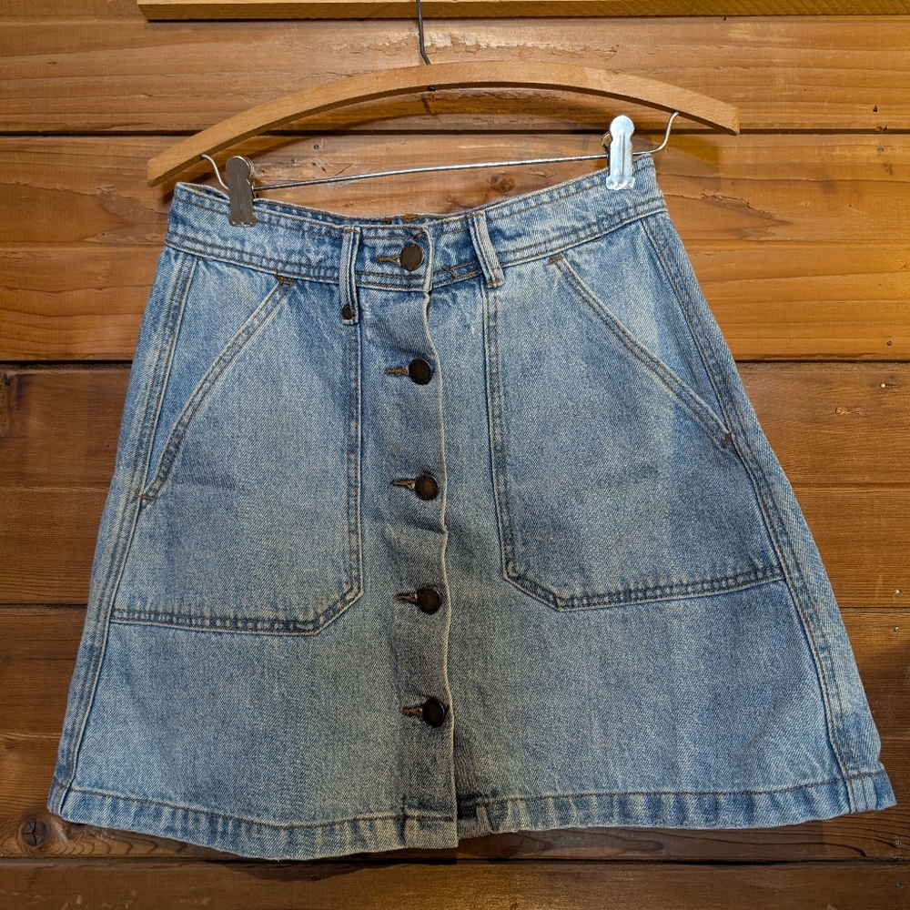 Button Down Denim Skirt